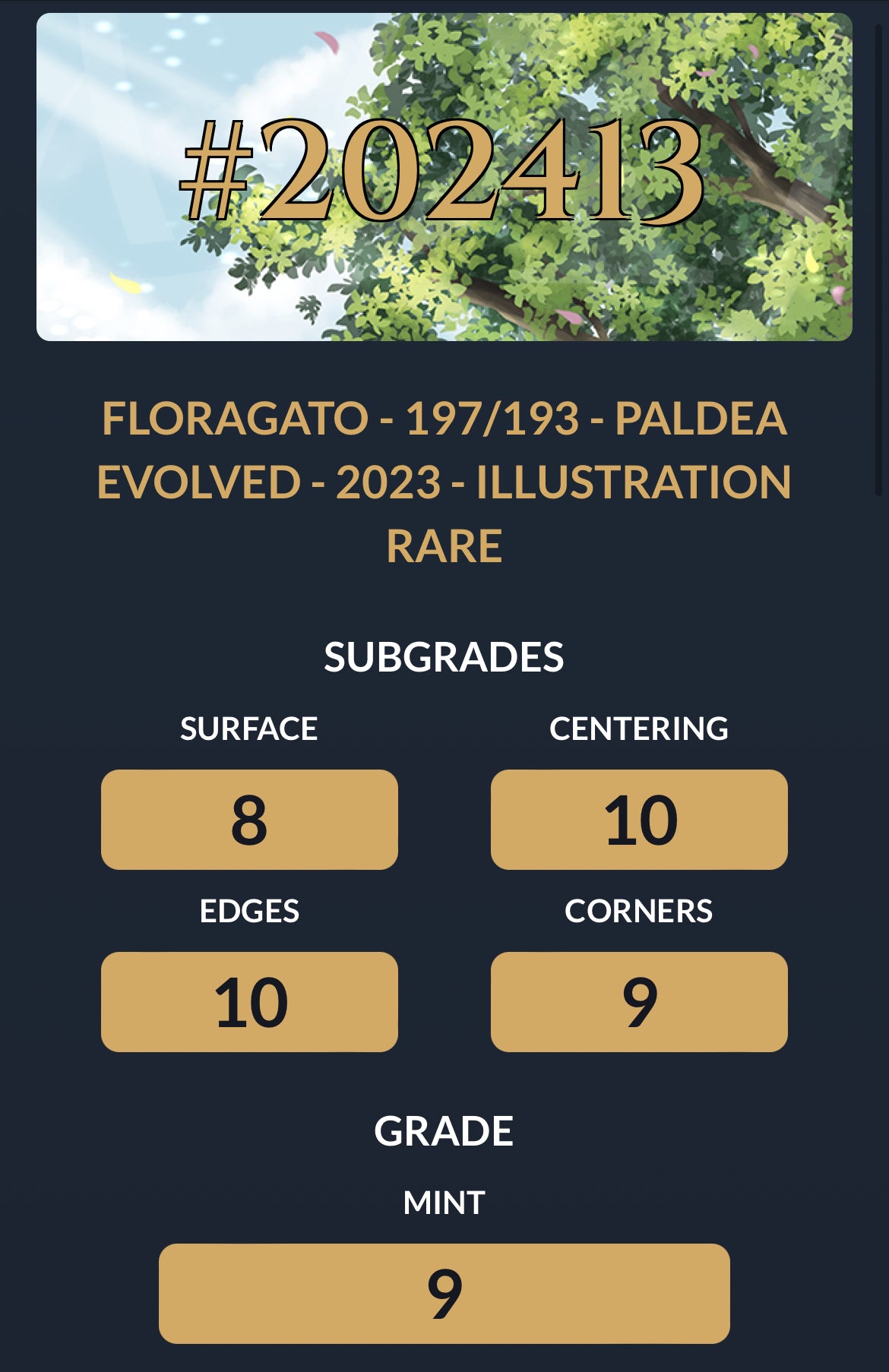 2023 - Floragato - Paldea Evolved - 197/194 (9 MINT)