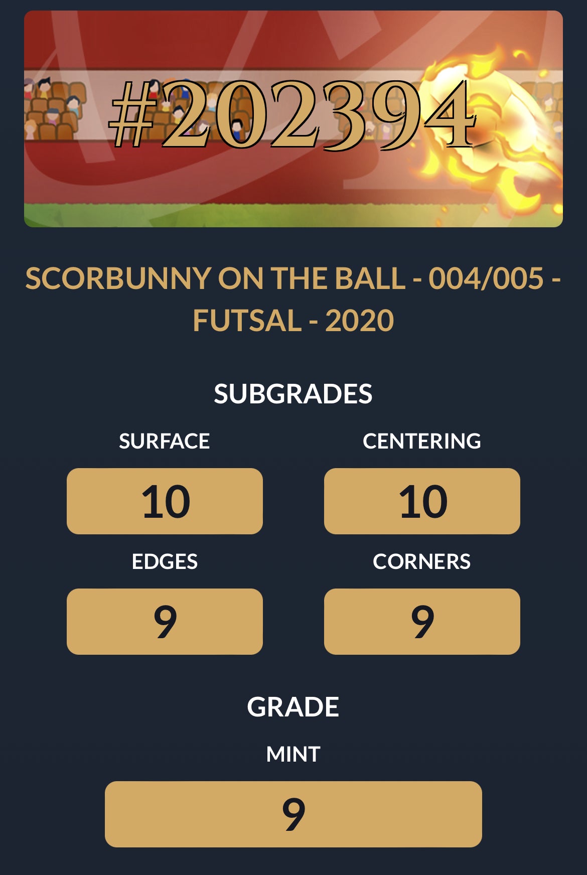 2020 - Scorbunny On The Ball - Futsal - 004/005 (9 MINT)