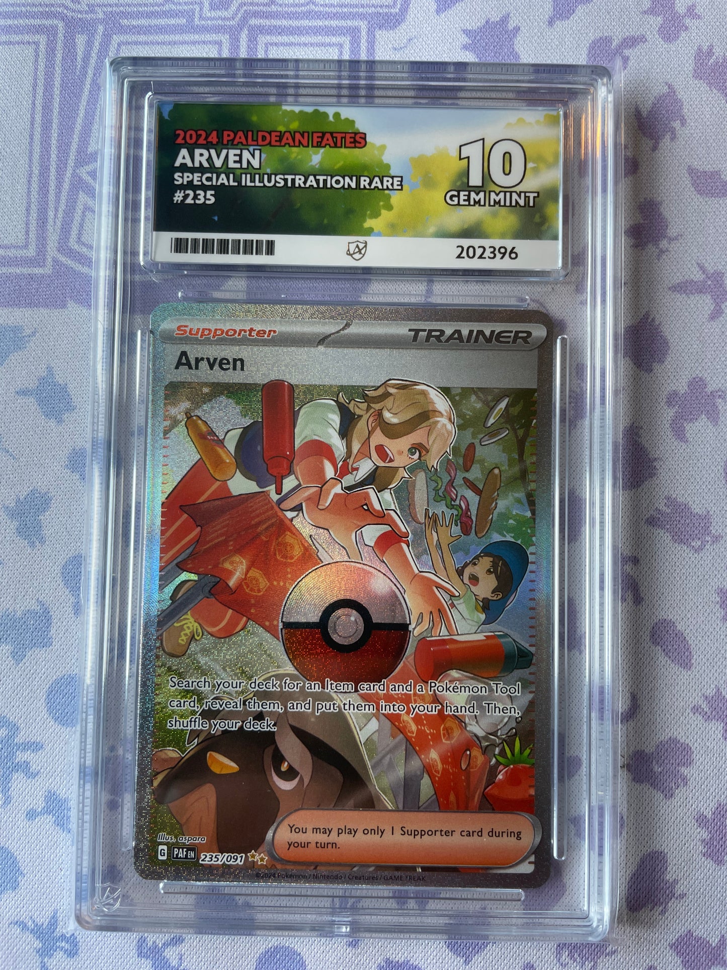 2024 - Arven - Paldean Fates - 235/091 (10 GEM MINT)